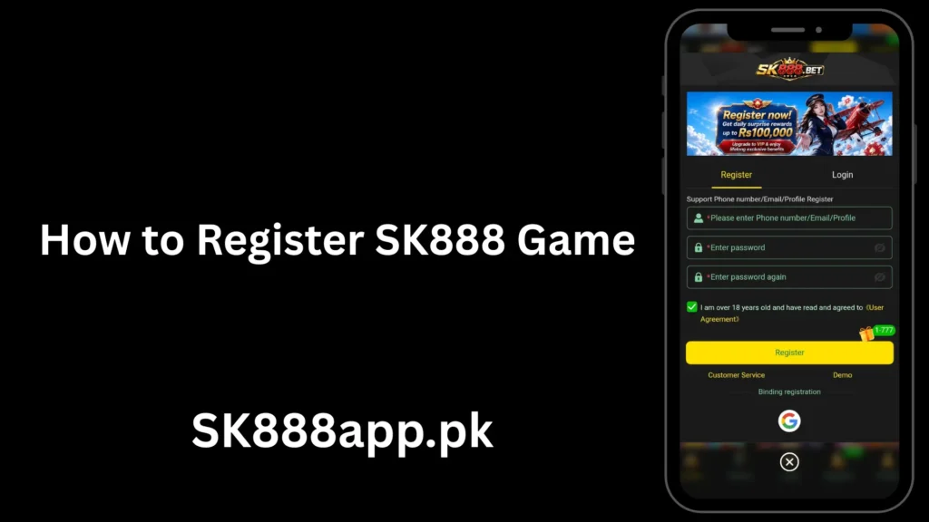 Register on SK888 Game 